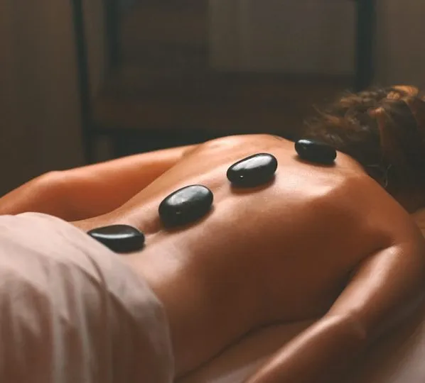 A soothing hot stone massage treatment